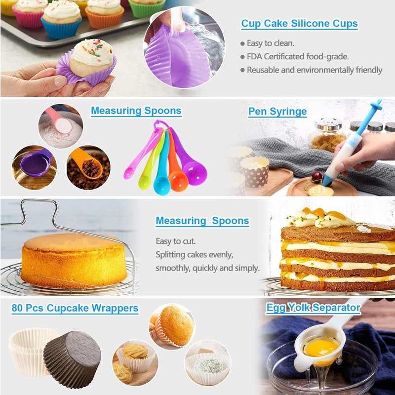 Cake Decorating Supplies,493 PCS Cake Decorating Kit 3 Packs Springform Cake ... gallery