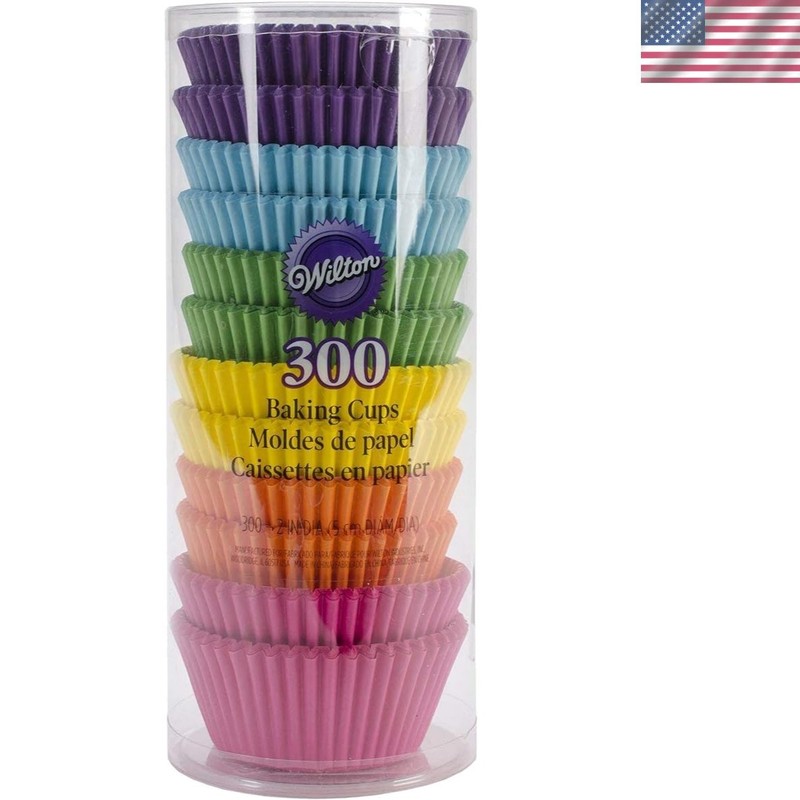 300 Count Rainbow Bright Cupcake Liners – Perfect for Celebrations & Events