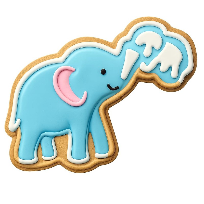 Mommy Elephant Lifting with Trunk Cookie Cutter & Stamp - 4x3 Fun Kitchen Baking