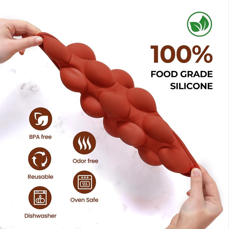 15-Cavity Non-Stick Silicone Semi Sphere Molds for Cakes & Chocolates - 2-Pack gallery
