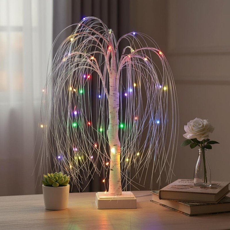 Nxuebdu Christmas Tree Decor Remote - 2Ft Rgb Led Willow Tree 60 Color Changing gallery