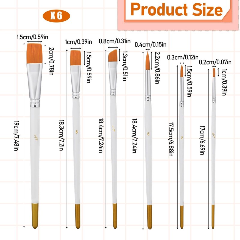 6 PCS Food Safe Cake Painting Brushes Set Baking Cookie Decorating Glitter gallery