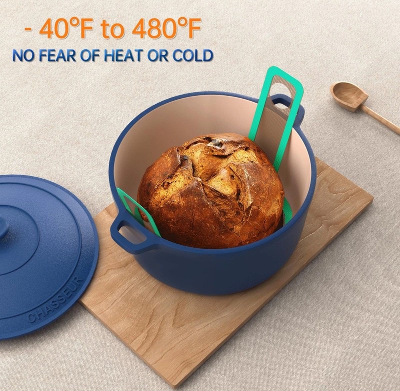 GUYDREMAT Silicone Baking Mat for Dutch Oven 2PCs - Non-stick Bread Sling - New gallery