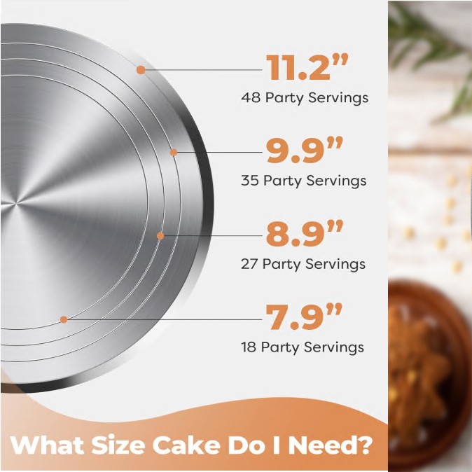 12in Rotating Cake Stand Pastry Wedding Stand Stainless Steel Cupcake Decorating gallery