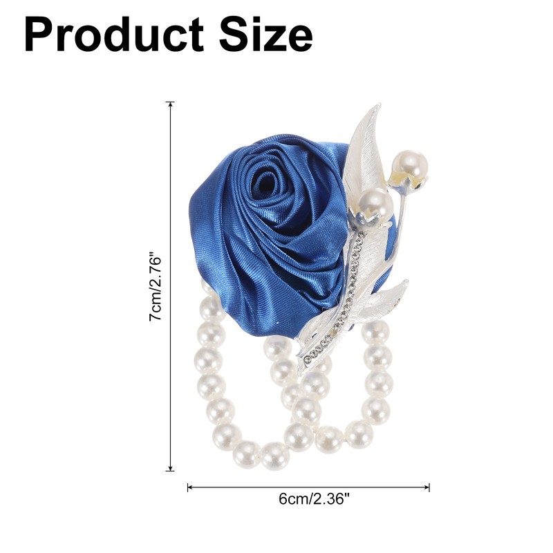 Wrist Corsage Artificial Flower Bracelets, 2.4 x 2.8 Inch Blue gallery