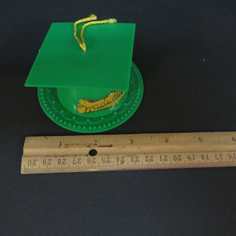 Graduation Cap Hat Cap Topper Tassel Cake Decoration Green HS College Lot of 11 gallery