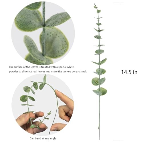 20pcs Eucalyptus Stems Artificial Eucalyptus Leaves Stems Artificial Fake gallery