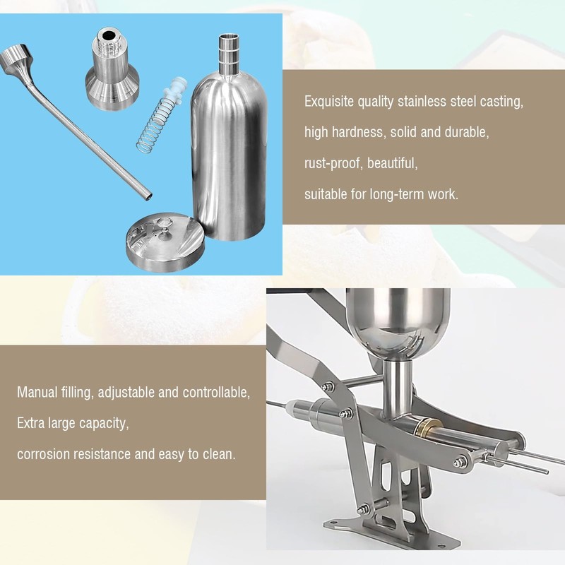 Kolice Commercial Manual Cream/Jam Filler Stainless Steel Churros Filler(2 Head) gallery