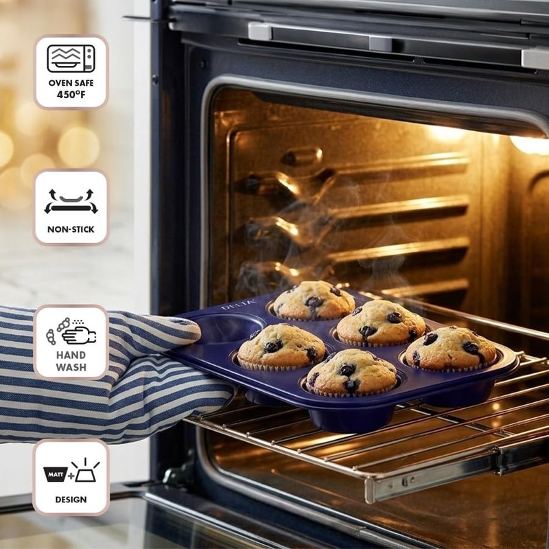 Premium Cuisine Stackable Nonstick Bakeware Set 8 Piece Baking Pan Set Oven Safe gallery