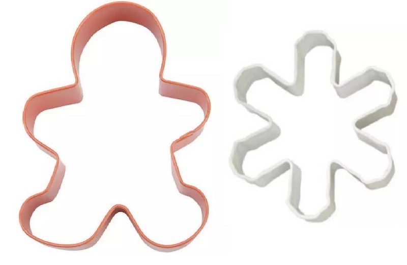 Wilton Christmas Cookie Cutters metal GINGERBREAD MAN SNOWFLAKE standard size