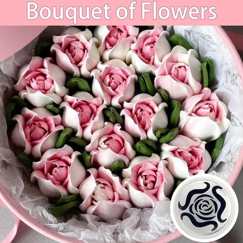 6Pack Extra Large Flower Russian Piping Tips Set, Stainless Steel Rose Tulip Ici gallery