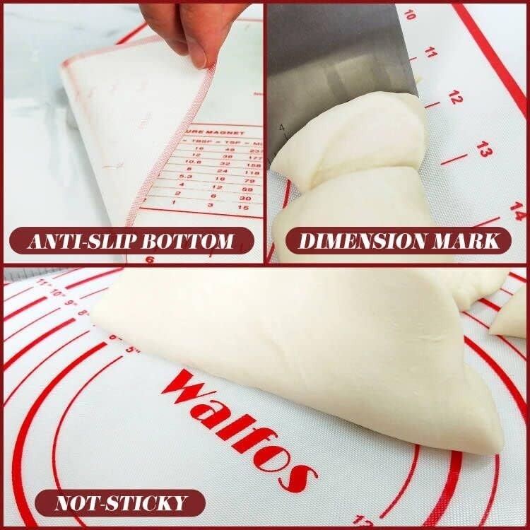 Non-Stick Beech Wood Rolling Pin with Silicone Baking Mat - Perfect Baking Duo gallery