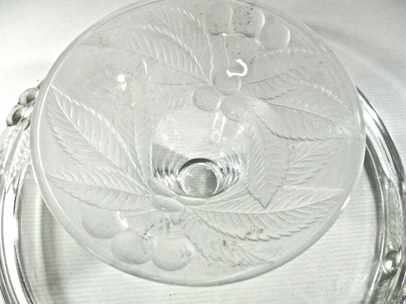 Glass Cake Dip Stand Embossed Cherries Dip/Stand Section & Handles Diameter 29cm gallery