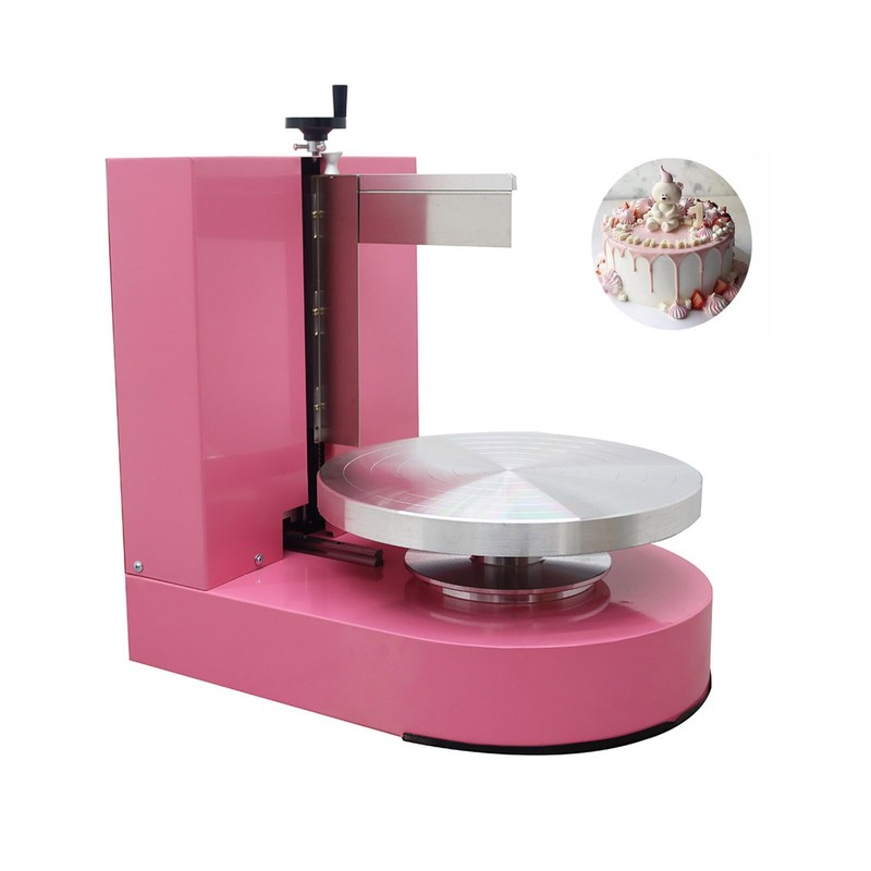Pink Adjustable Rotating Speed Cake Decorating Coating Spreading Machine 4-12in