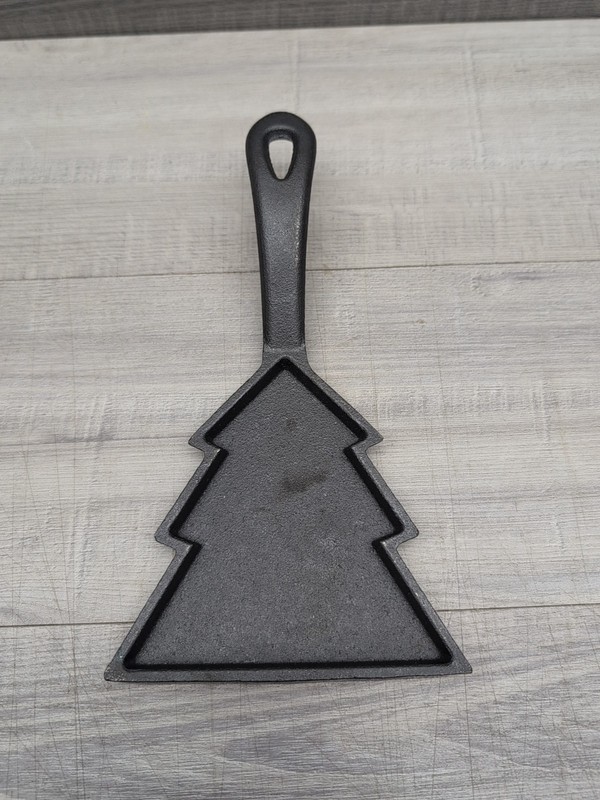 Cast Iron Snowflake/tree Shape Baking Pan Cookie Mold Pancake. Egg Skillet. gallery