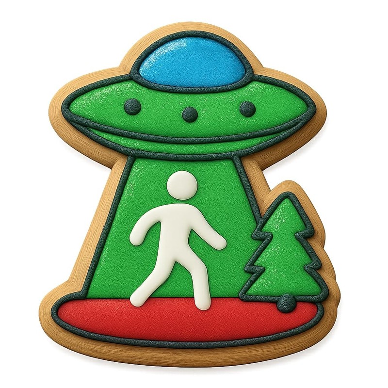 Classic UFO Abduct Cookie Cutter & Stamp, Fondant & Clay – 4×3.2