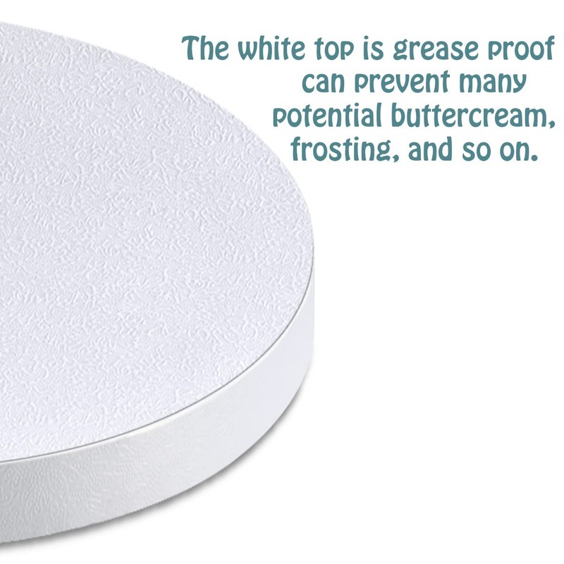White Cake Drums Round 8 Inch Cake Boards with 1/2-Inch Thick Smooth Edges fo... gallery