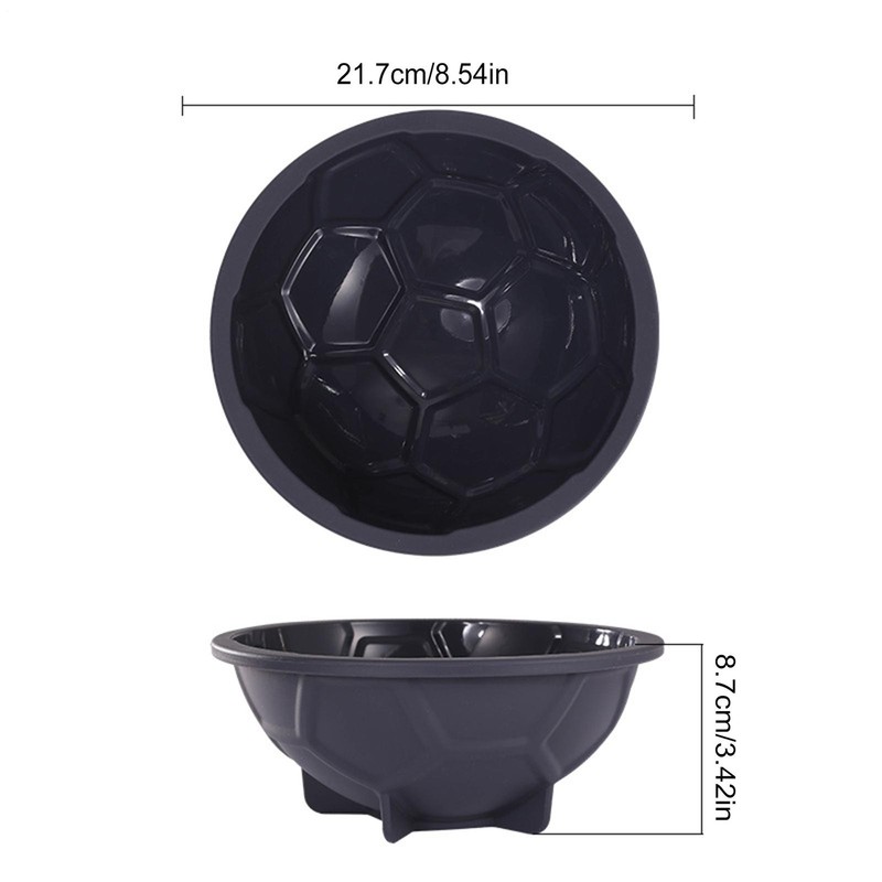 Football Shaped Cake Mold 3D Hemispherical Baking Tray, Easy To Demold 21.7cm gallery
