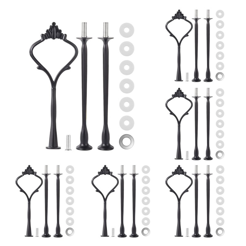 3 Tier Cake Stand Fittings, 6 Sets Hardware for Tiered Tray Mold, Black Crown…