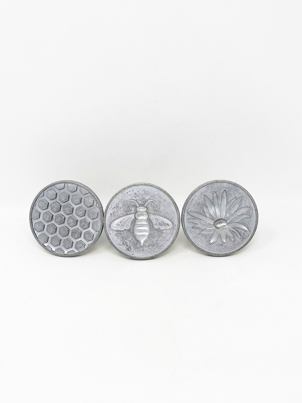 Nordic Ware Cookie Stamps Set Of 3 Honeybee Grouping Aluminum Wood Made In USA