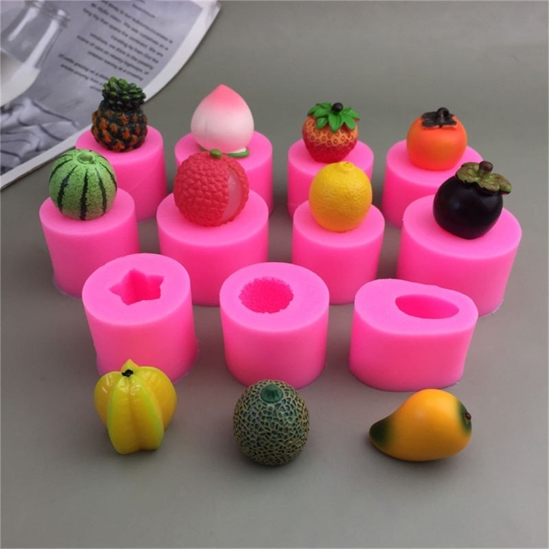 11Pcs Mini Fruit Shape Silicones Molds For Baking Jelly Candy Fondant Nonstick gallery