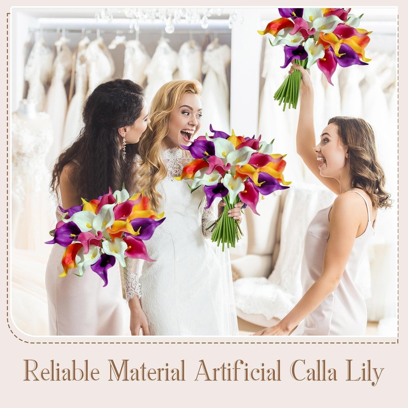 Janinka 40 Pcs Artificial Calla Lily Flowers Bulk Realistic Silk Calla Lilies gallery