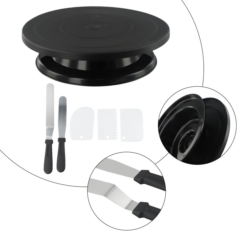 Precise and Efficient Cake Decoration with 360 Degree Rotating Turntable gallery