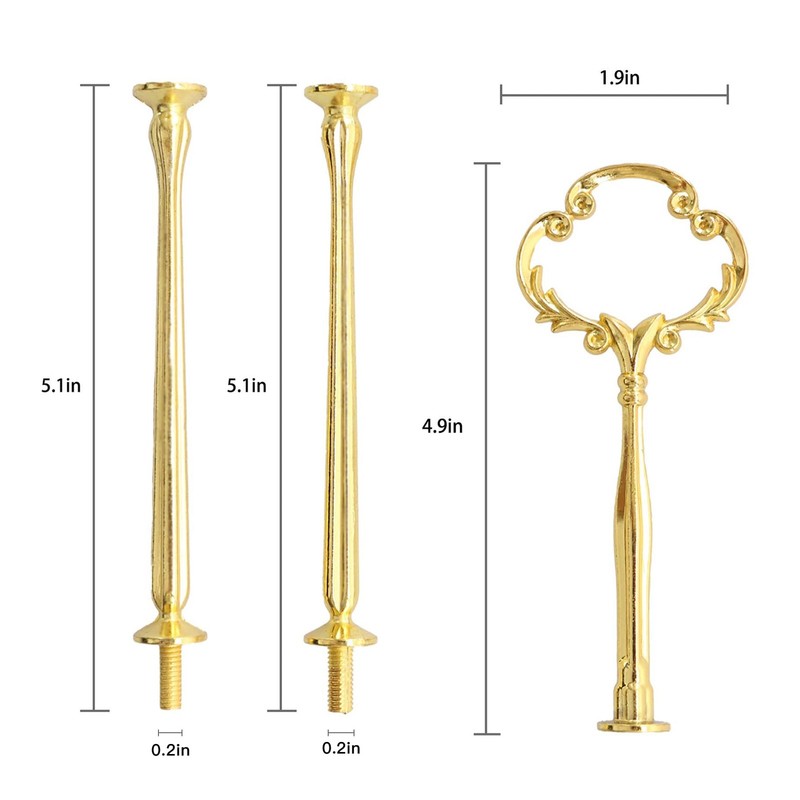 3 Tier 14" Heavy Metal Cake Stand Holder Fruit Plate Stand Fitting Hardware R... gallery