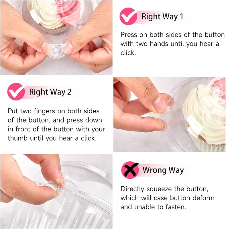 Clear Plastic Cupcake Containers 100 Pack Dome Lid Muffin Dessert Carrier New US gallery
