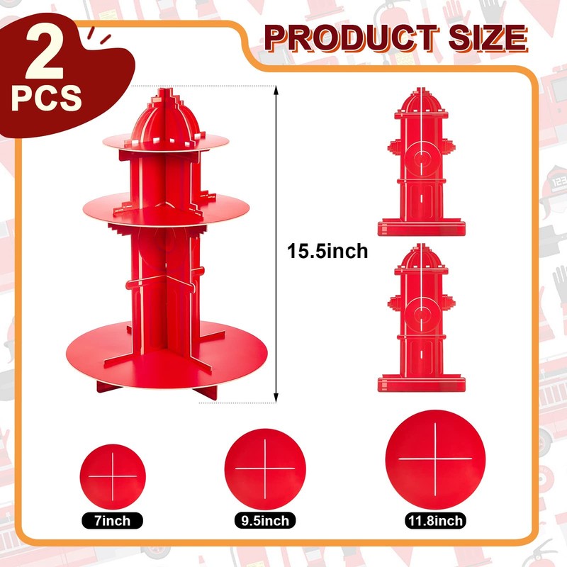 Fire Hydrant Cupcake Holder 2 Pieces 3 Tier Fire Hydrant Cupcake Stand Fighte... gallery