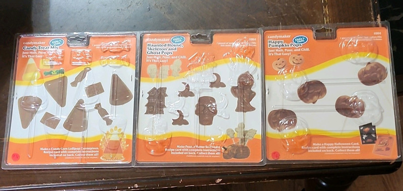Make’n Mold Halloween Lollipop Candy Molds Ghost/Pumpkin 1004/1084/1075