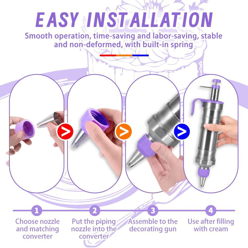 Dessert Decorating Syringe Set with 8 Silicone Cupcake Liners,Frosting Piping Ki gallery