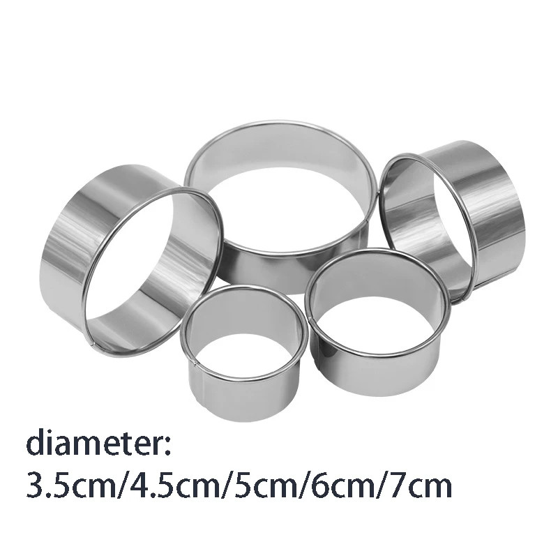 5PCS Round Stainless Steel Biscuit Mold Dumpling Skin Cutting Tool DIY Pastry