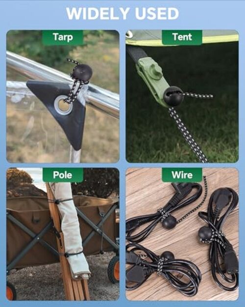 18 Inch Adjustable Ball Bungee Cords, Easy to Adjust from 1" to 18", 40 PCS gallery