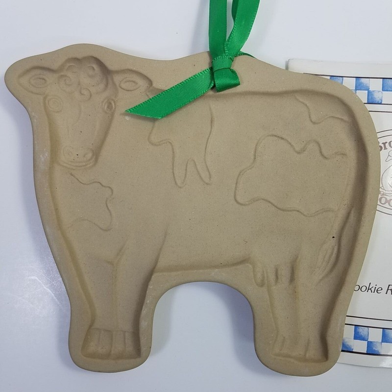 Lot of Two Brown Bag Cookie Art Molds Cow Standing Cow Jumps Over the Moon gallery