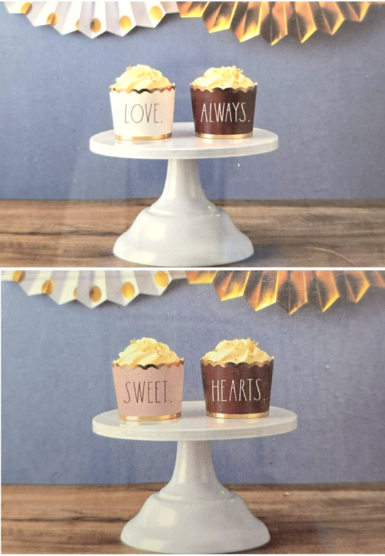 50 PC RAE DUNN RED,WHITE,GOLD "LOVE ALWAYS" OR "SWEET HEART" BAKING CUPS - 5 OZ gallery