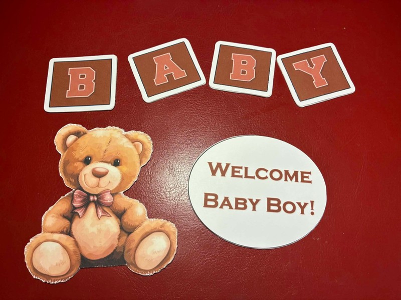Cute Brown Teddy Bear Baby Shower Cake Topper Decoration gallery