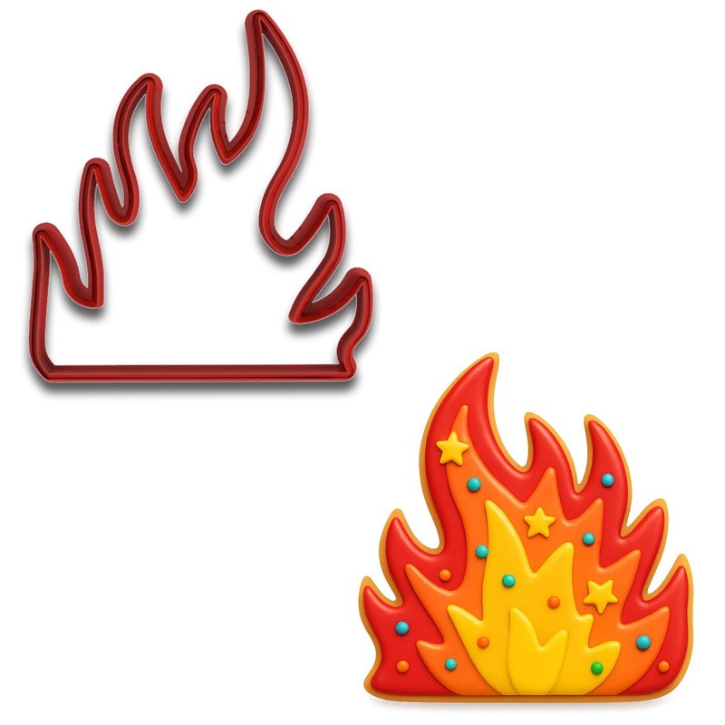 Blazing Fire Flame Cookie Cutter – 4×3.67 Inches, Fun Fire Shape