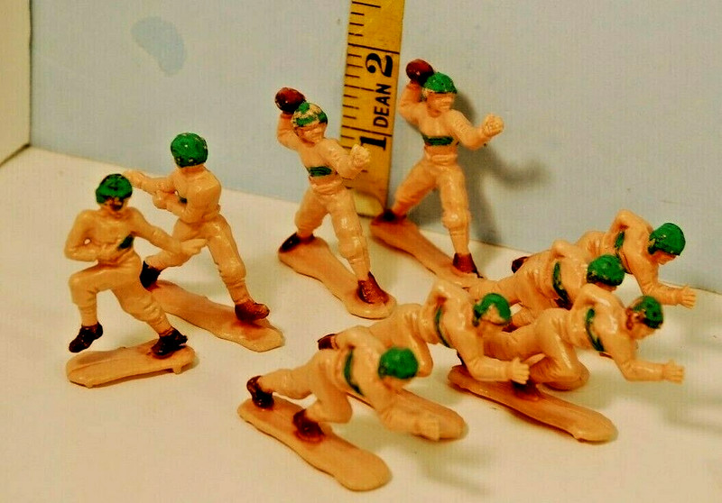 (9) Vintage Football Player Cake Toppers QB, Receiver, Running Backs