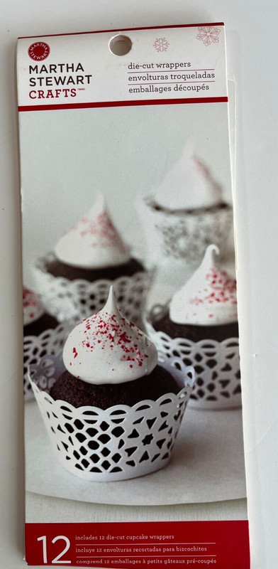 New Martha Stewart Crafts 2011 WHITE Cupcake Die Cut Wrappers Holiday Christmas