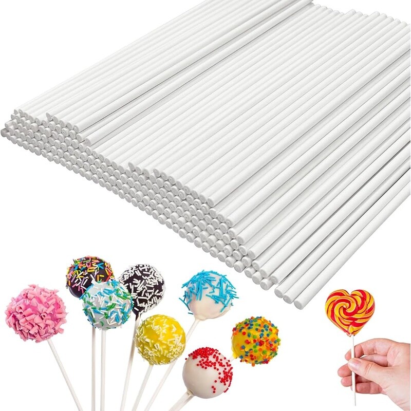 100 Pcs Paper Lollipop Sticks 6 Inch Cake Pop Treat Sticks Candy Desserts New gallery