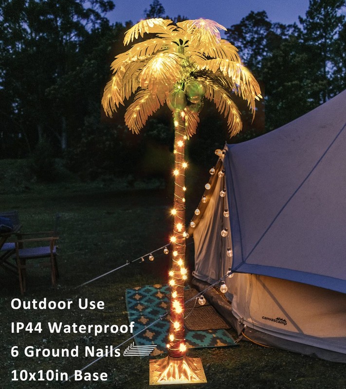 Heycolor 5 Ft Light Up Palm Trees Remote 35 Colors Changing Lighted Artificial gallery