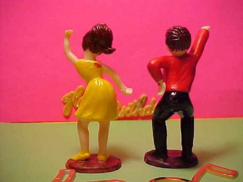 Wilton 2 teens Dancing Cake Toppers Happy Birthday sign GO GO DANCERS gallery