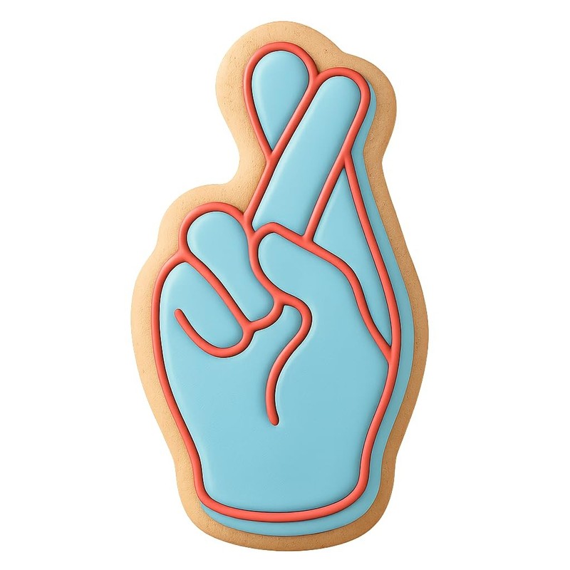 Graceful Fingers Crossed Cookie Cutter & Stamp, Fondant & Clay – 4×2.2