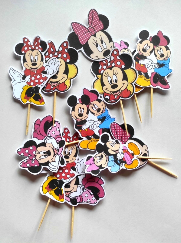 12 x Mickey Mouse Cup Cake Toppers Kids Party Decorations gallery