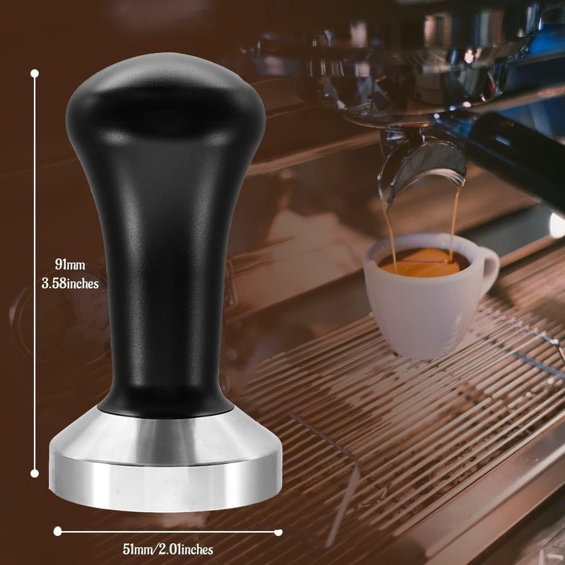 51mm Coffee Hand Tamper 304 Stainless Steel Base Professional Espresso 51 mm gallery