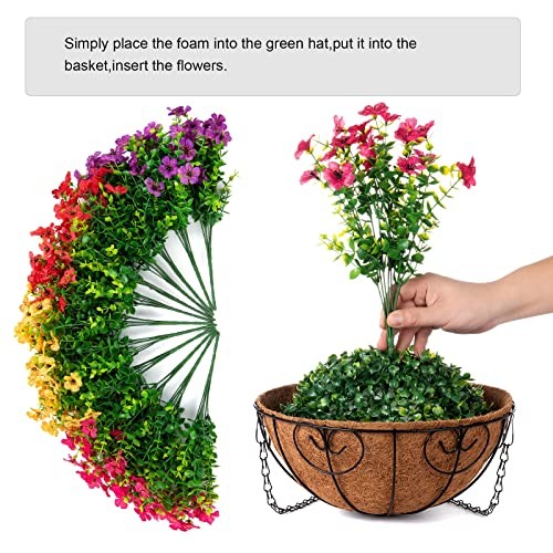 Artificial Faux Hanging Plants Flowers Basket for Summer Outdoor Outside Mix gallery