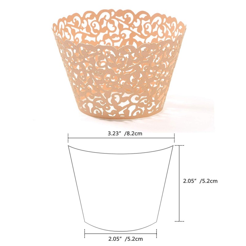 120 PCS Pink Vine Laser Cut Cupcake Wrappers, Artistic Bake Cake Paper Cups gallery