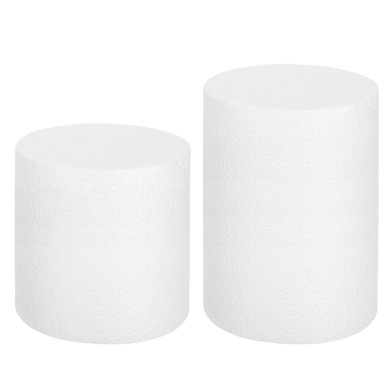 Round Foam Cake Dummy, 6″x6″,6″x 8″ White Fake Cake Circles Dummies, 2Pcs