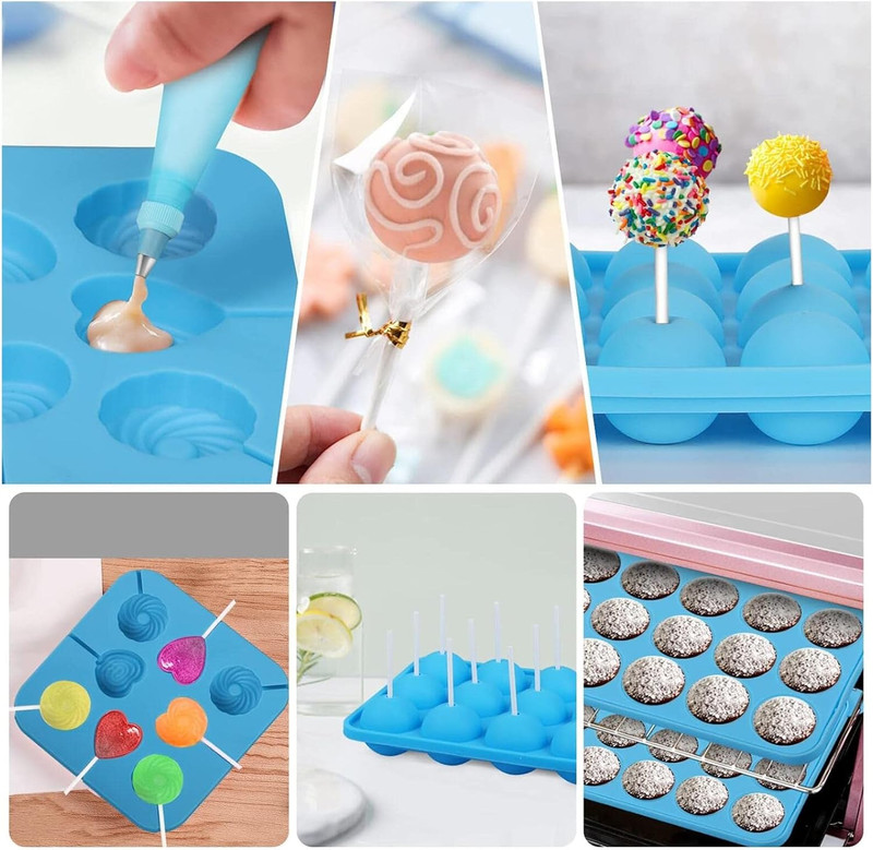 554PCS Cake Pop Maker Kit - Silicone Lollipop Molds Baking Supplies with 3 Tier gallery